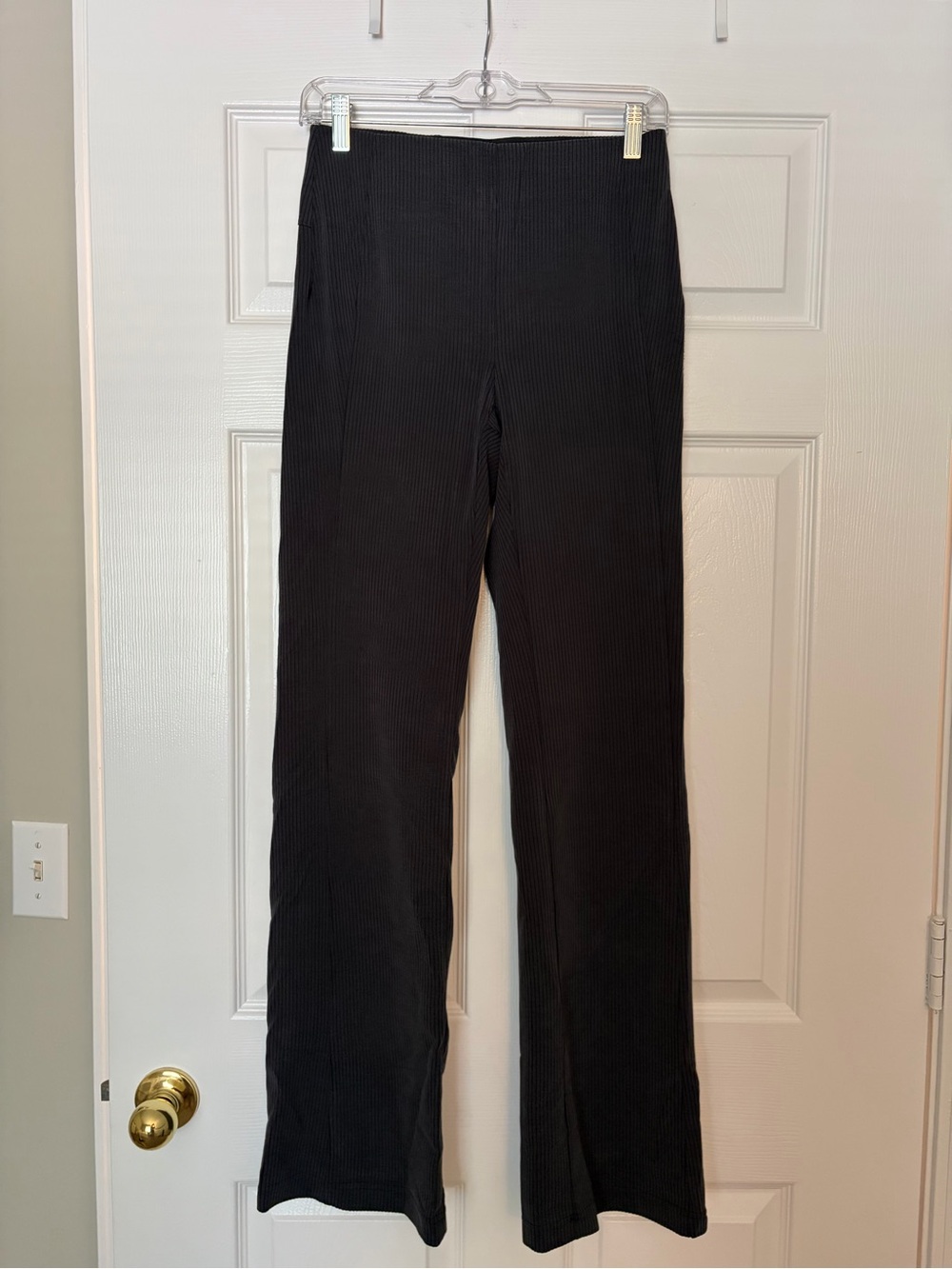 lululemon athletica Gray Ribbed Wide-Leg Leggings